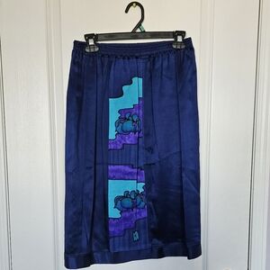 Elegant Silk Artistic Midi Length Skirt